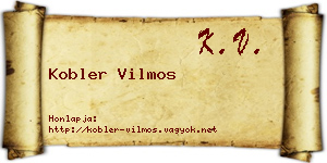 Kobler Vilmos névjegykártya